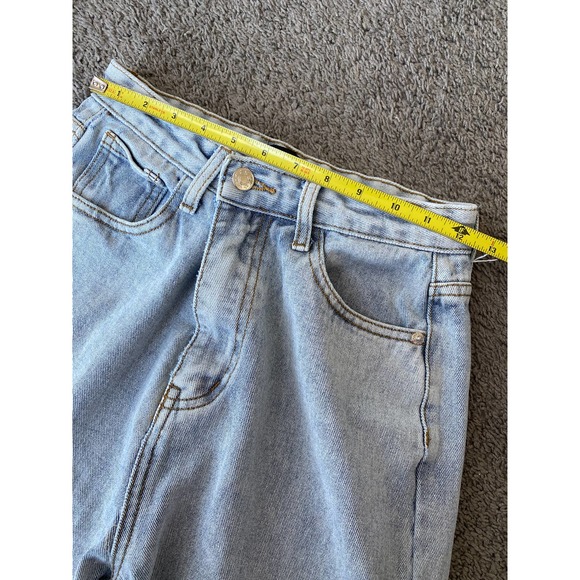 PrettyLittleThing light wash straight jeans, super high rise, size 4 - Picture 10 of 15